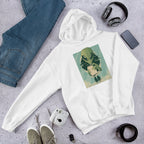 Alien Humans Abstract Unisex Hooded Sweatshirt — White