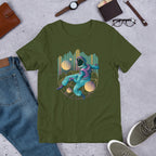 Techno Astronaut Half-Sleeve T-Shirt — Olive