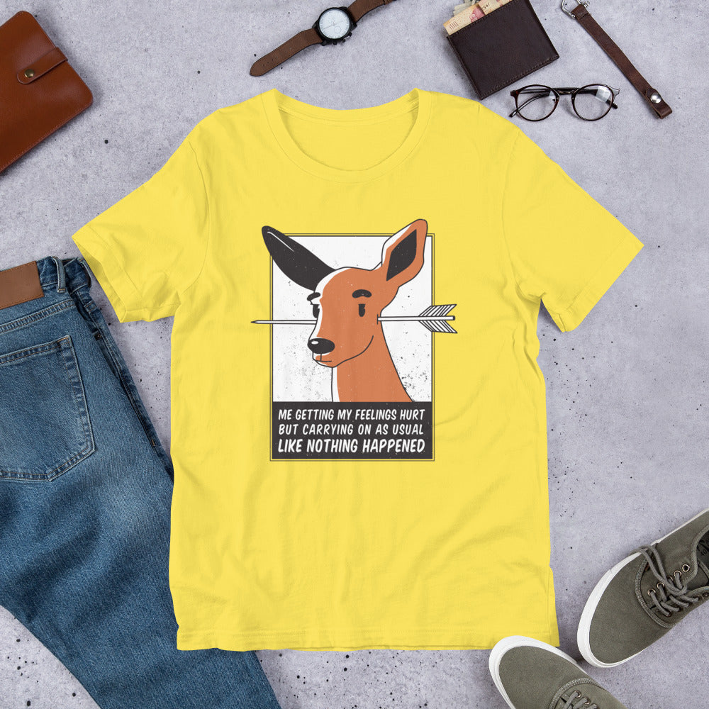 Feelings hurt Half-Sleeve T-Shirt — Yellow