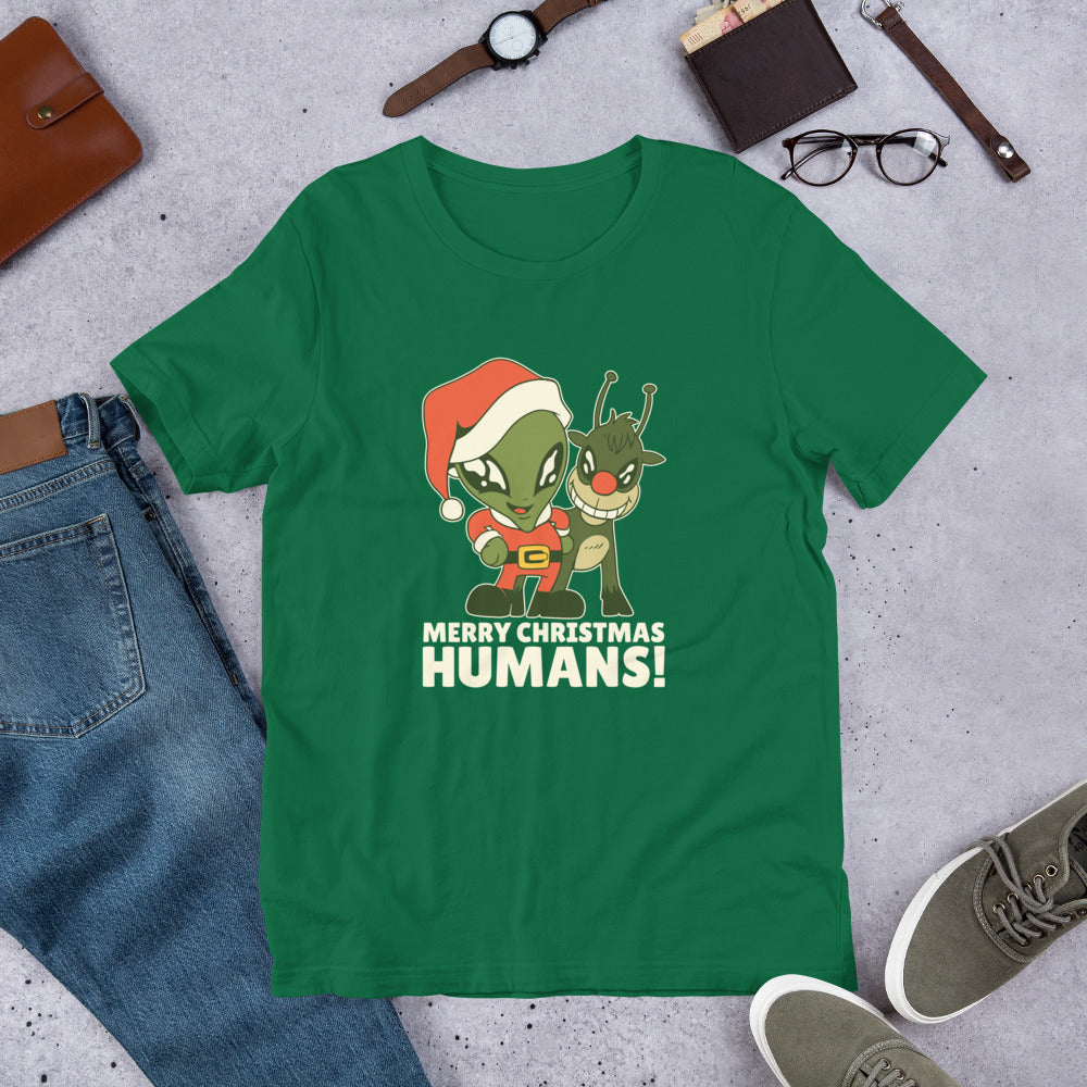Alien Christmas Unisex Half-Sleeve T-Shirt — Kelly