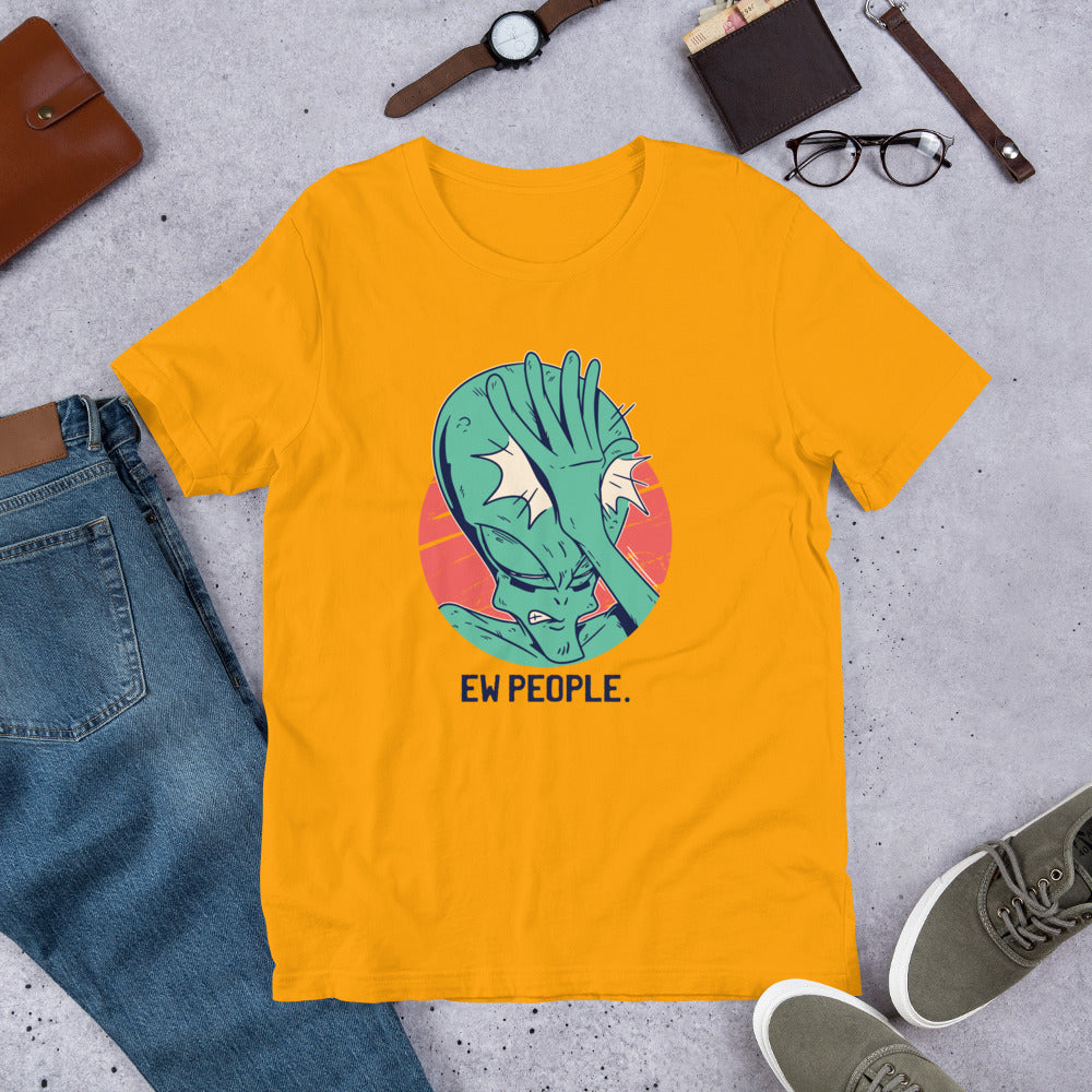 Alien Facepalm Unisex Half -Sleeve T-Shirt — Gold