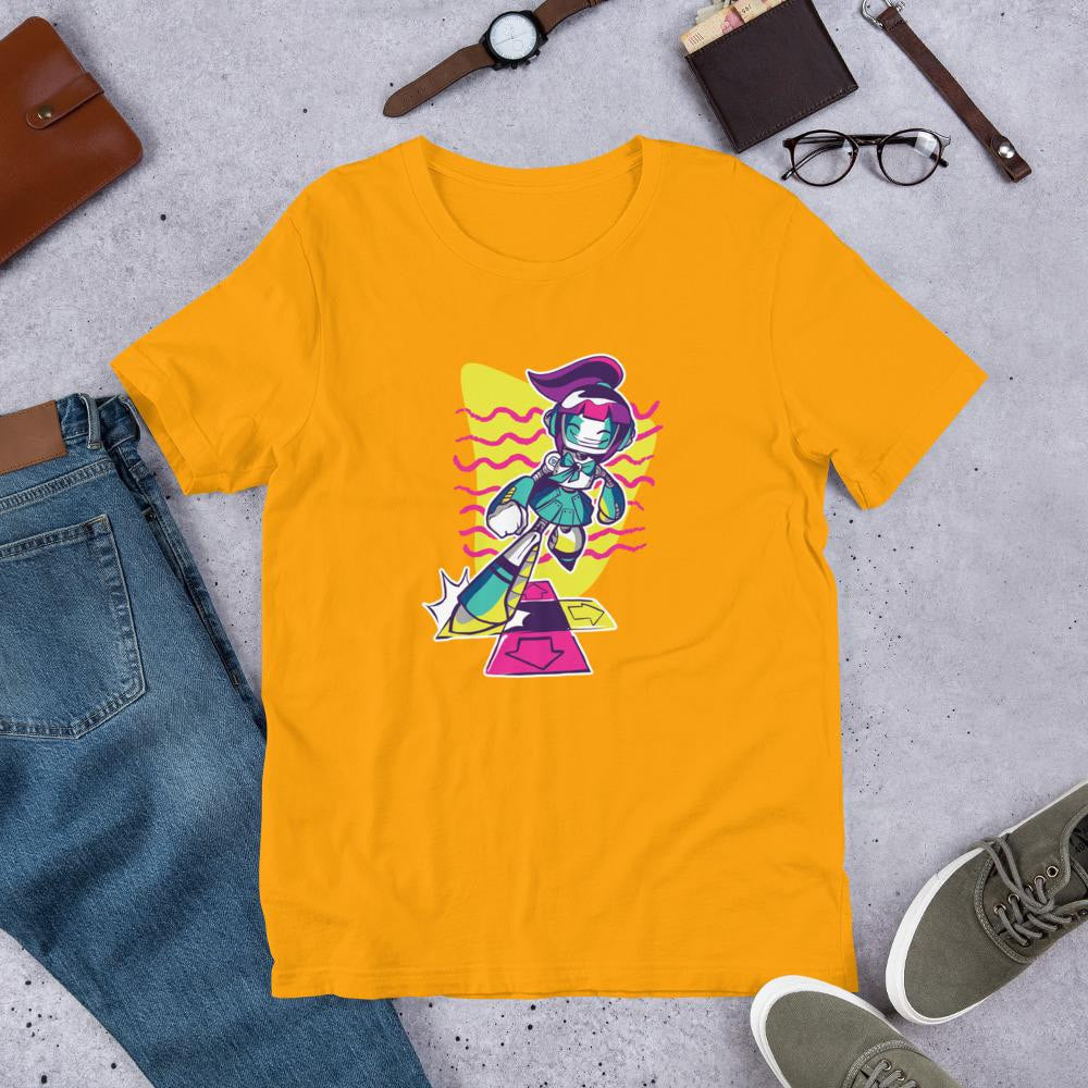 Dancing Robot Half Sleeve T-Shirt — Gold