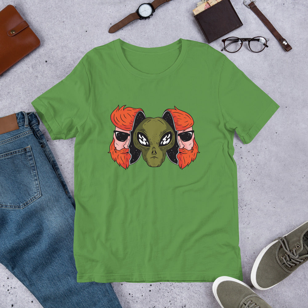 Alien Hipster Unisex Half-Sleeve T-Shirt — Leaf