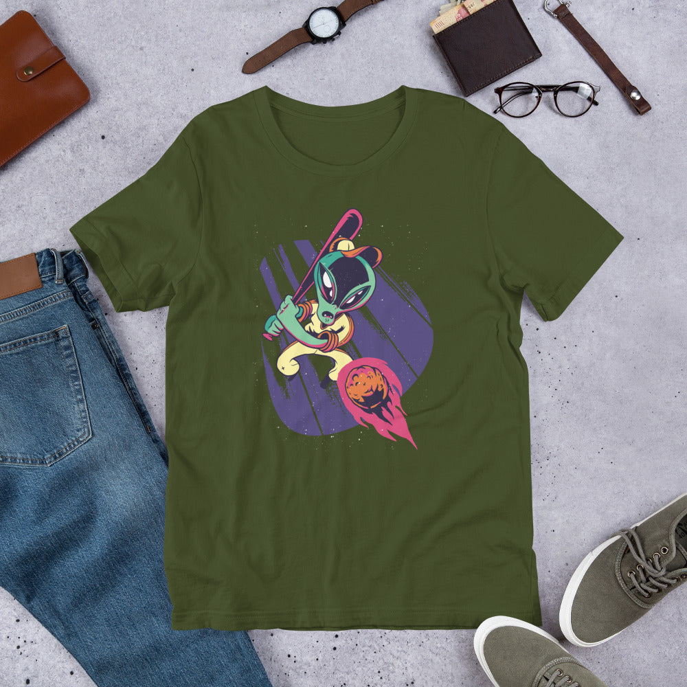 Alien baseball Unisex Half-Sleeve T-Shirt — detail view 2