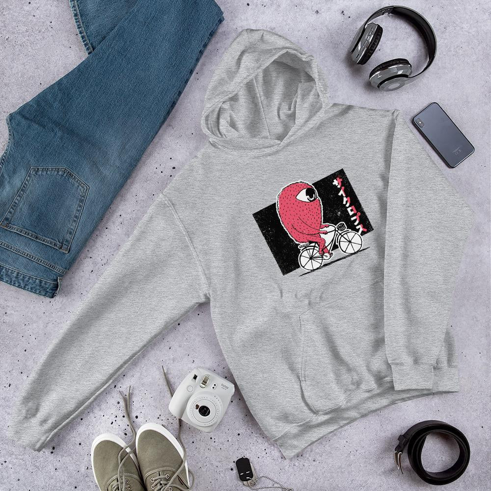 Cyclops Riding Bike Unisex Hooded Sweatshirt — Sport Grey
