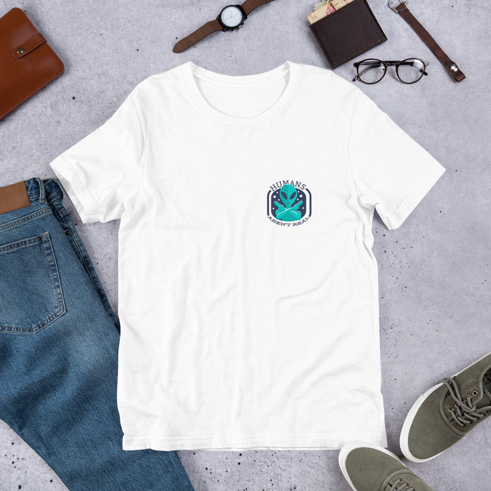 Humans Aren't Real Half-Sleeve Unisex T-Shirt #Pocket-design