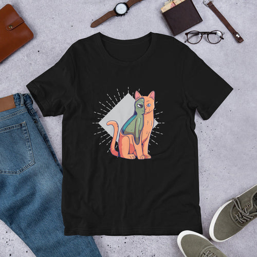 Alien Cat Costume Unisex Half-Sleeve T-Shirt — Black
