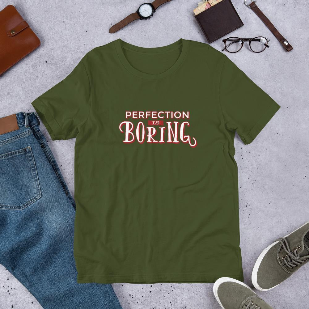 Perfection Is Boring Unisex Half Sleeve T-Shirt #Plus-sizes