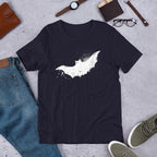 Bat Halloween Unisex Half-Sleeve T-Shirt — Navy