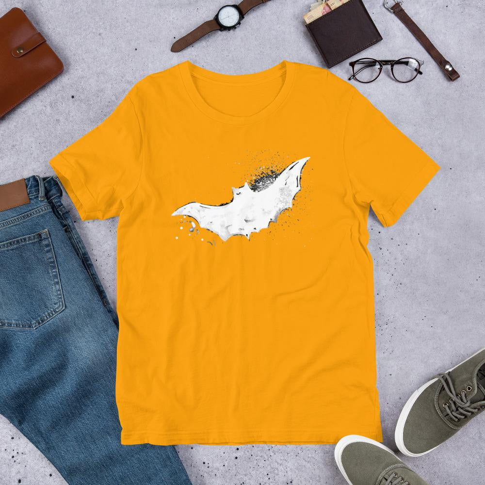 Bat Halloween Unisex Half-Sleeve T-Shirt — Gold