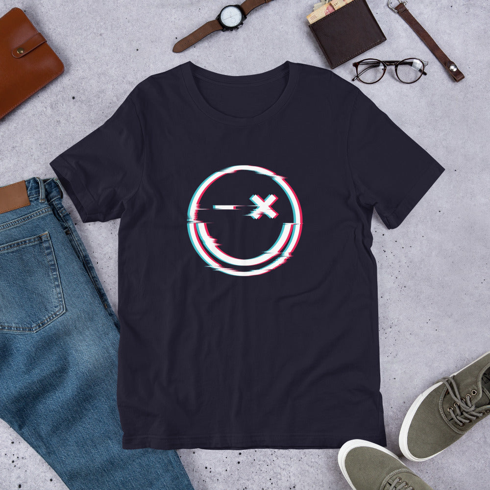 Smile Glitch Half-Sleeve T-Shirt