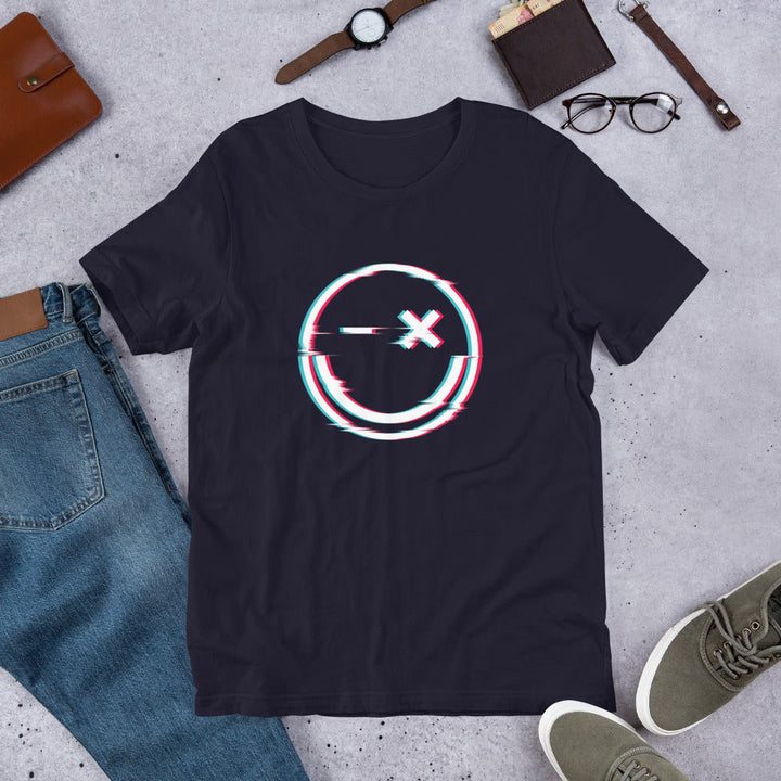 Smile Glitch Unisex Half-Sleeve T-Shirt #Plus-sizes