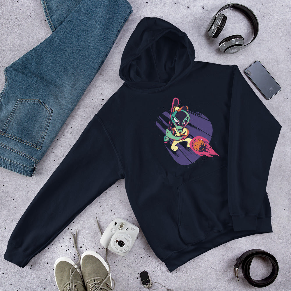 Alien baseball Unisex Hooded Sweatshirt — Navy