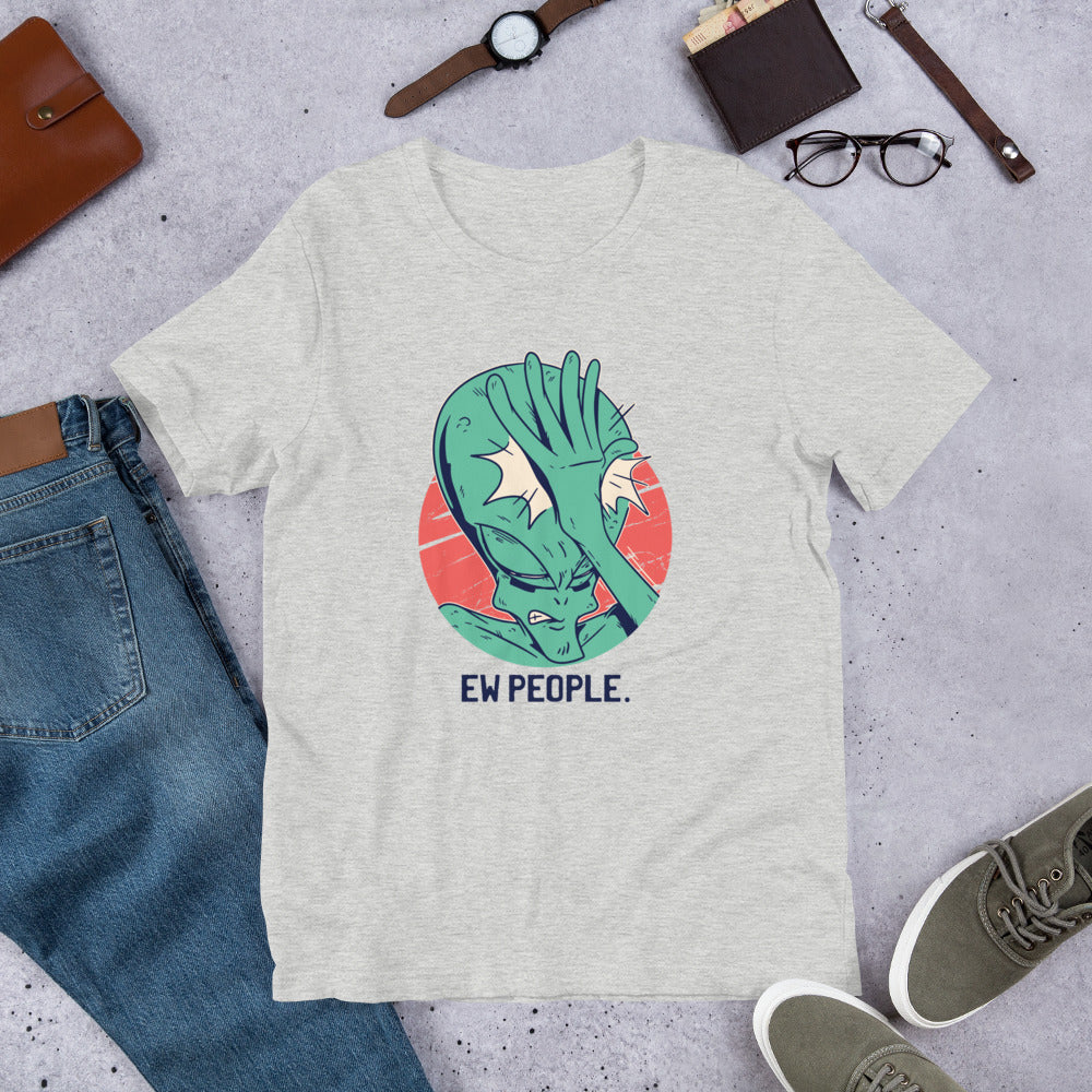 Alien Facepalm Half -Sleeve T-Shirt — Athletic Heather