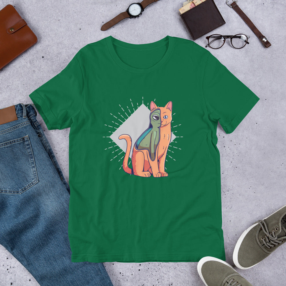Alien Cat Costume Half-Sleeve T-Shirt — Kelly