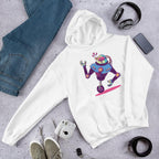 Mono Wheel Robot Unisex Hooded Sweatshirt — White