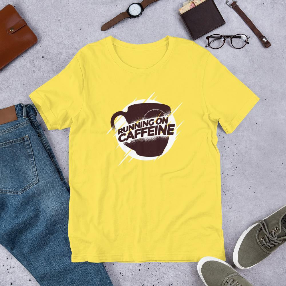 Running On Caffeine Unisex Half Sleeve T-Shirt #Plus-sizes