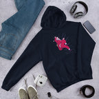Santa Climbing Unisex Hooded Sweatshirt — Navy