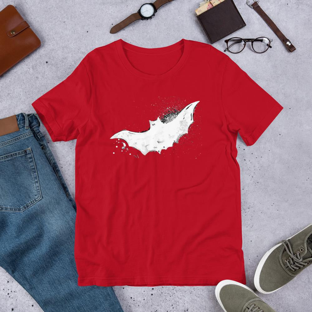 Bat Halloween Unisex Half-Sleeve T-Shirt — Red