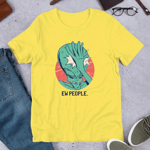 Alien Facepalm Half -Sleeve T-Shirt — Yellow