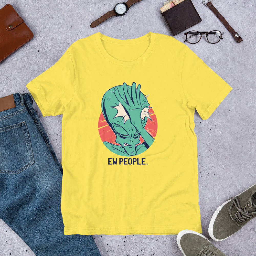 Alien Facepalm Unisex Half -Sleeve T-Shirt — Yellow