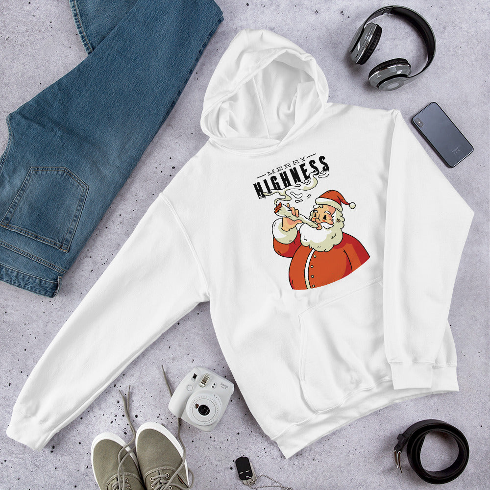 Merry Highness Unisex Hooded Sweatshirt — White