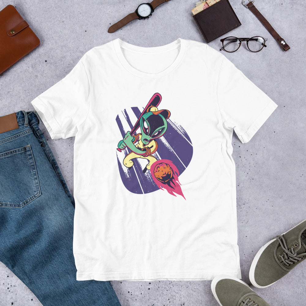 Alien baseball Unisex Half-Sleeve T-Shirt — White