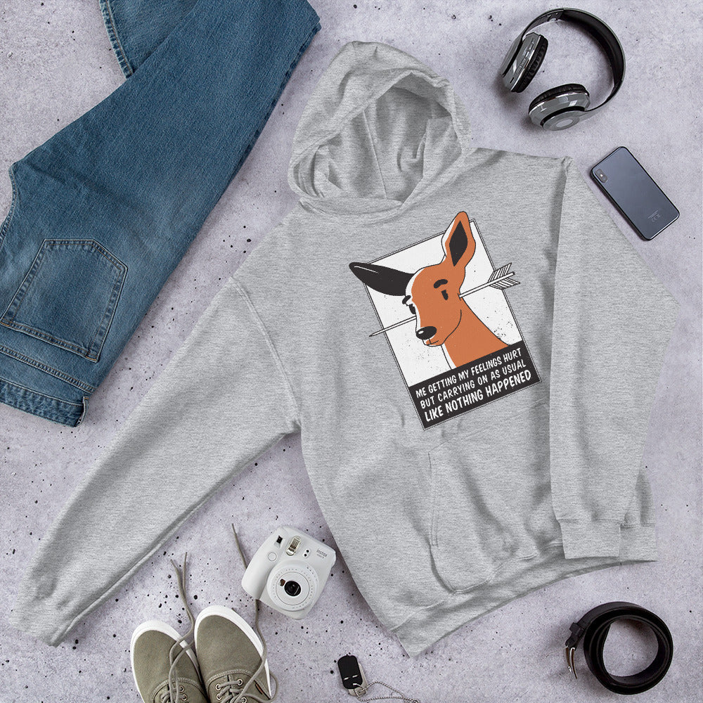 Feelings Hurt Unisex Hooded Sweatshirt — Sport Grey