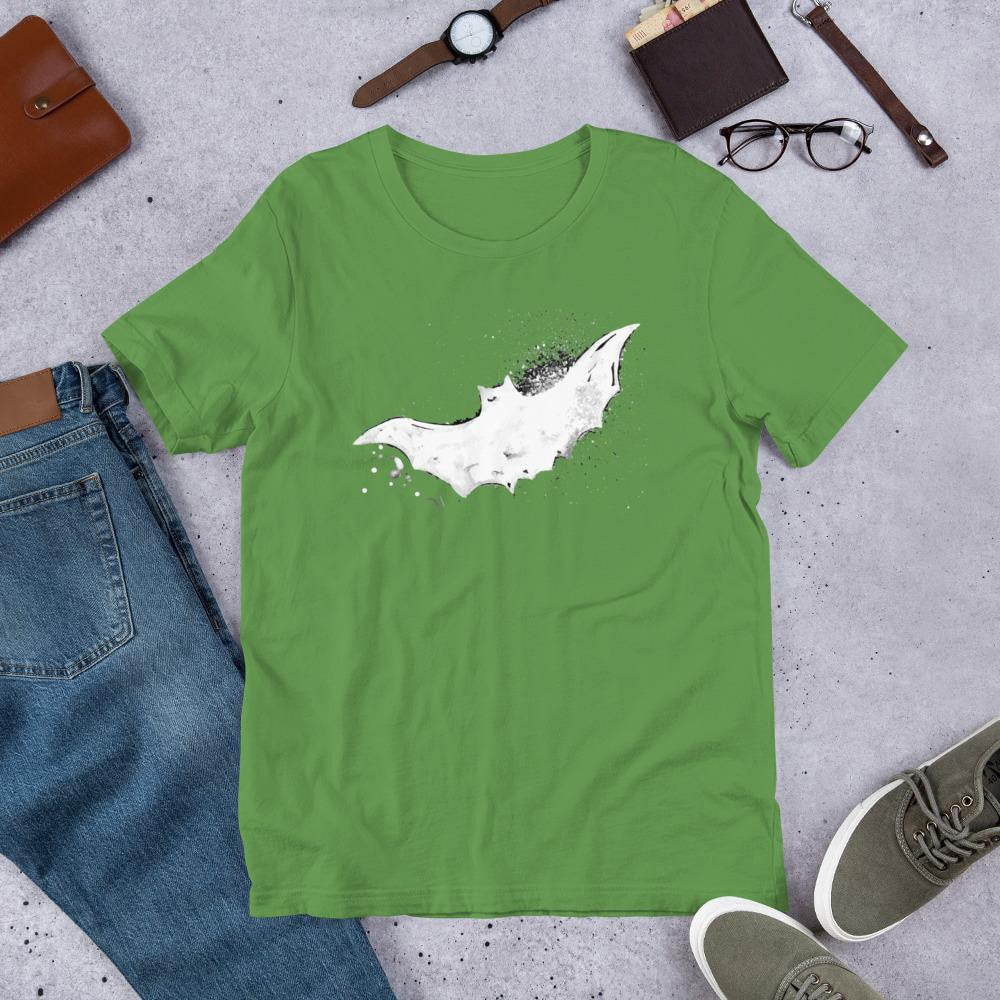 Bat Halloween Unisex Half-Sleeve T-Shirt — Leaf