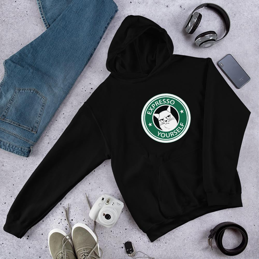 Expresso Yourself Unisex Hooded Sweatshirt — Black