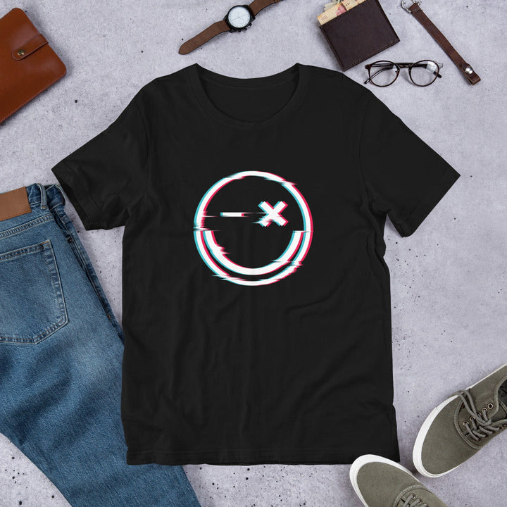 Smile Glitch Unisex Half-Sleeve T-Shirt #Plus-sizes