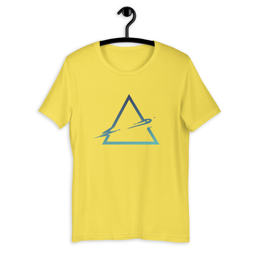 Triangle Abstract Half-Sleeve Unisex T-Shirt — Yellow