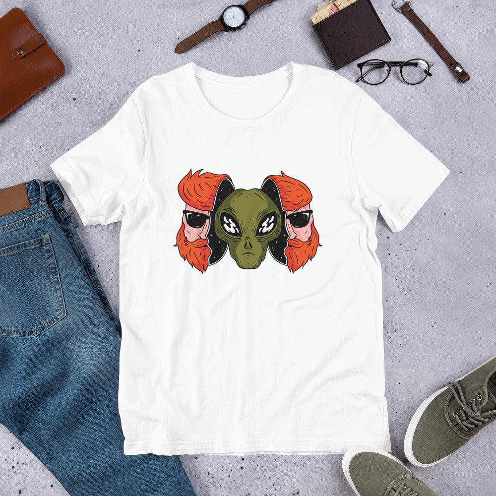 Alien Hipster Half-Sleeve T-Shirt — White