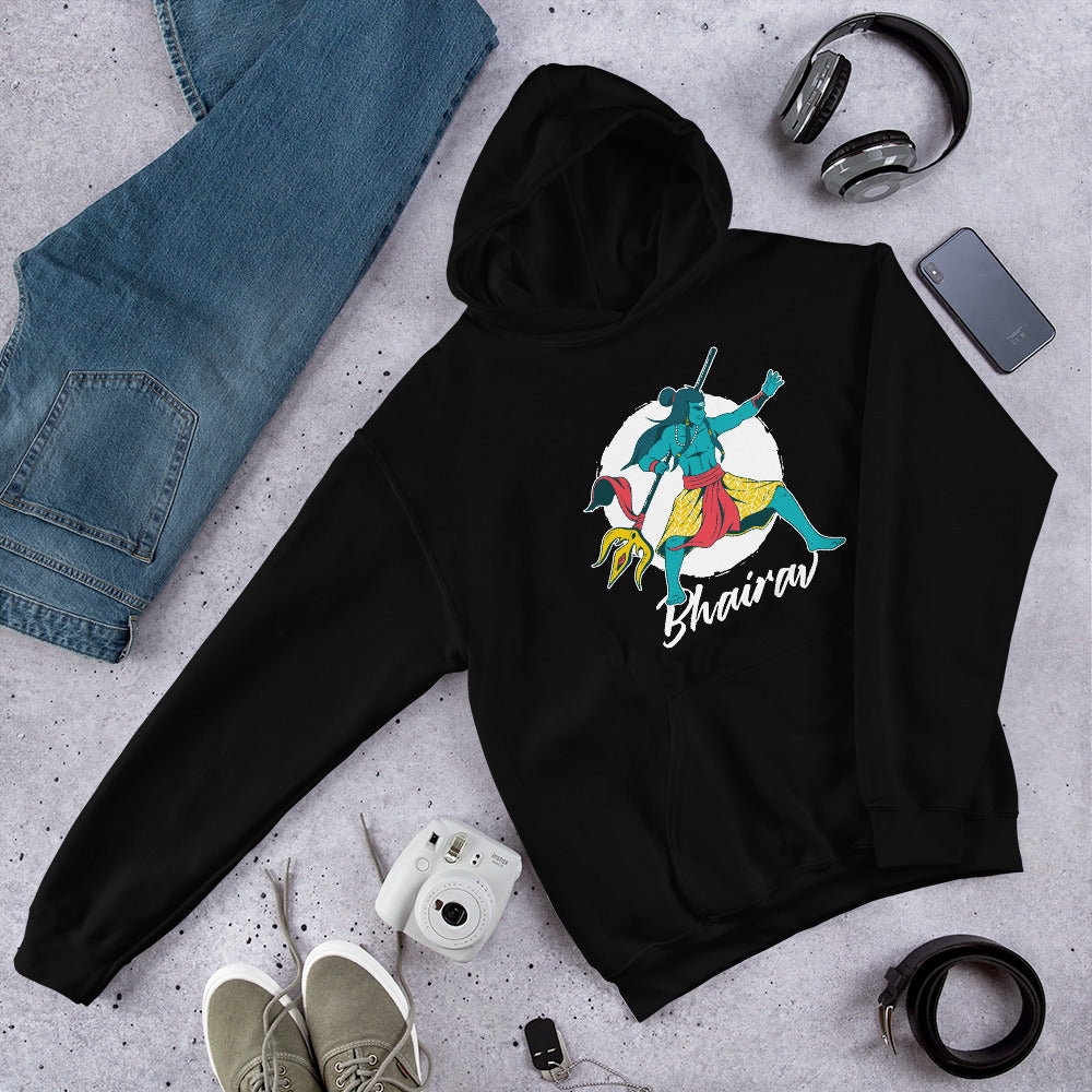 Bhairav Unisex Hooded Sweatshirt — Black