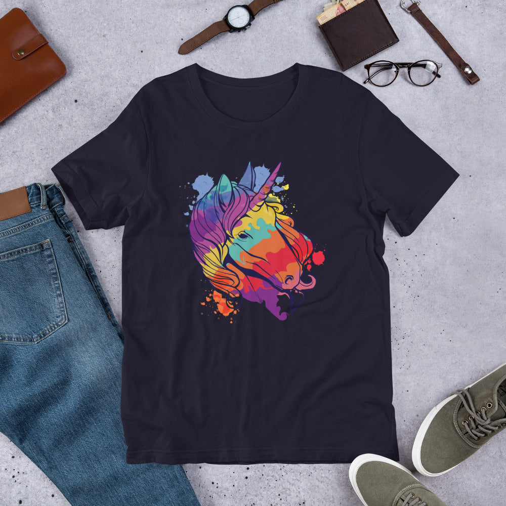 Colorful Unicorn Half-Sleeve T-Shirt