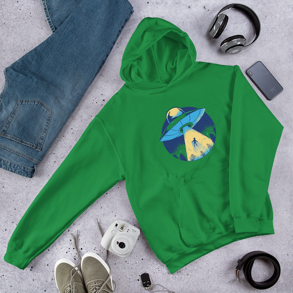 Alien Abduction Unisex Hooded Sweatshirt — Irish Green