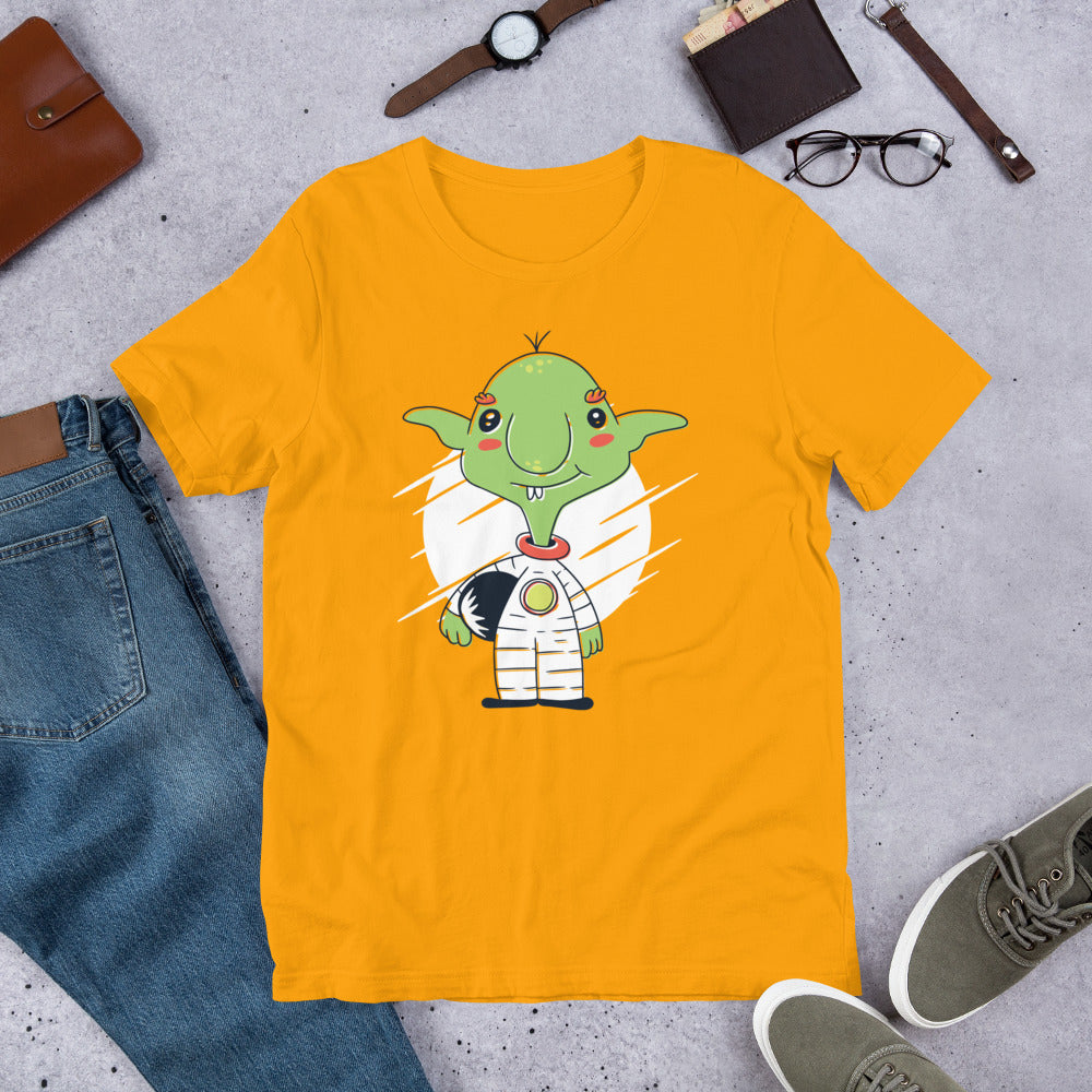 Goblin Astronaut Unisex Half-Sleeve T-Shirt — Gold