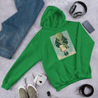 Alien Humans Abstract Unisex Hooded Sweatshirt — Irish Green