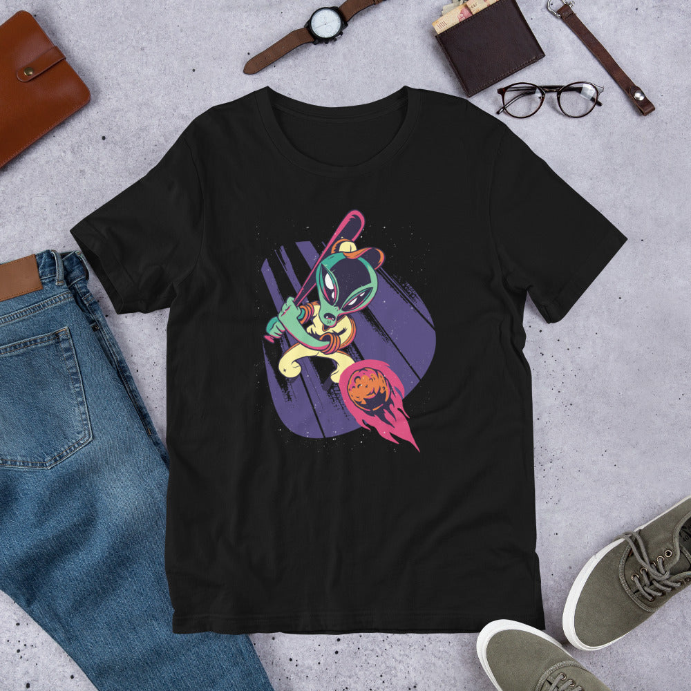 Alien baseball Half-Sleeve T-Shirt — Black
