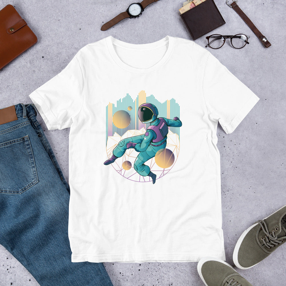 Techno Astronaut Half-Sleeve T-Shirt — White