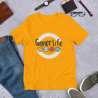 Gamer Life Half-Sleeve T-Shirt — Gold