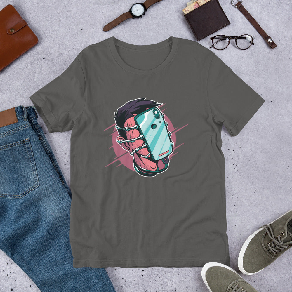 Face Hugger Phone Unisex Half-Sleeve T-Shirt — Asphalt