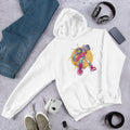 Robot Boombox Unisex Hooded Sweatshirt — White