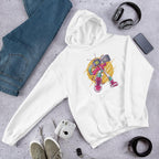 Robot Boombox Unisex Hooded Sweatshirt — White