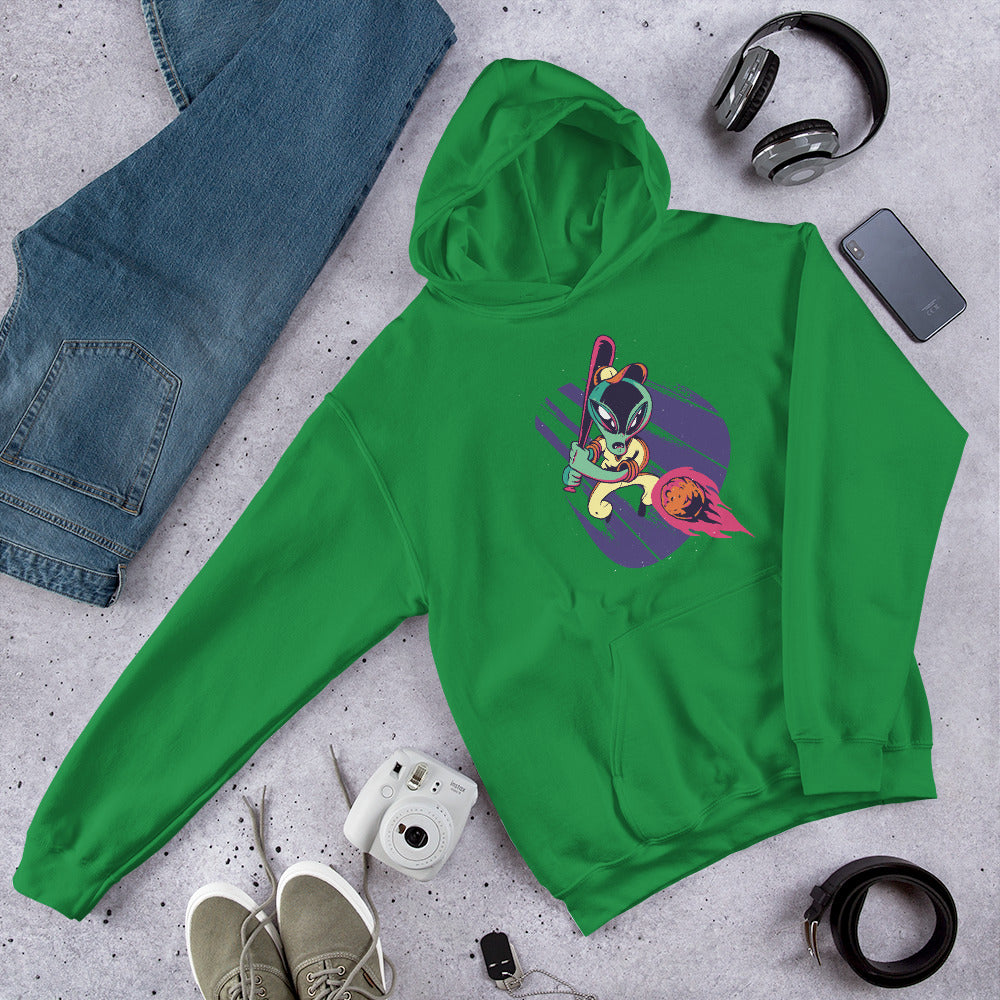 Alien baseball Unisex Hooded Sweatshirt — Irish Green