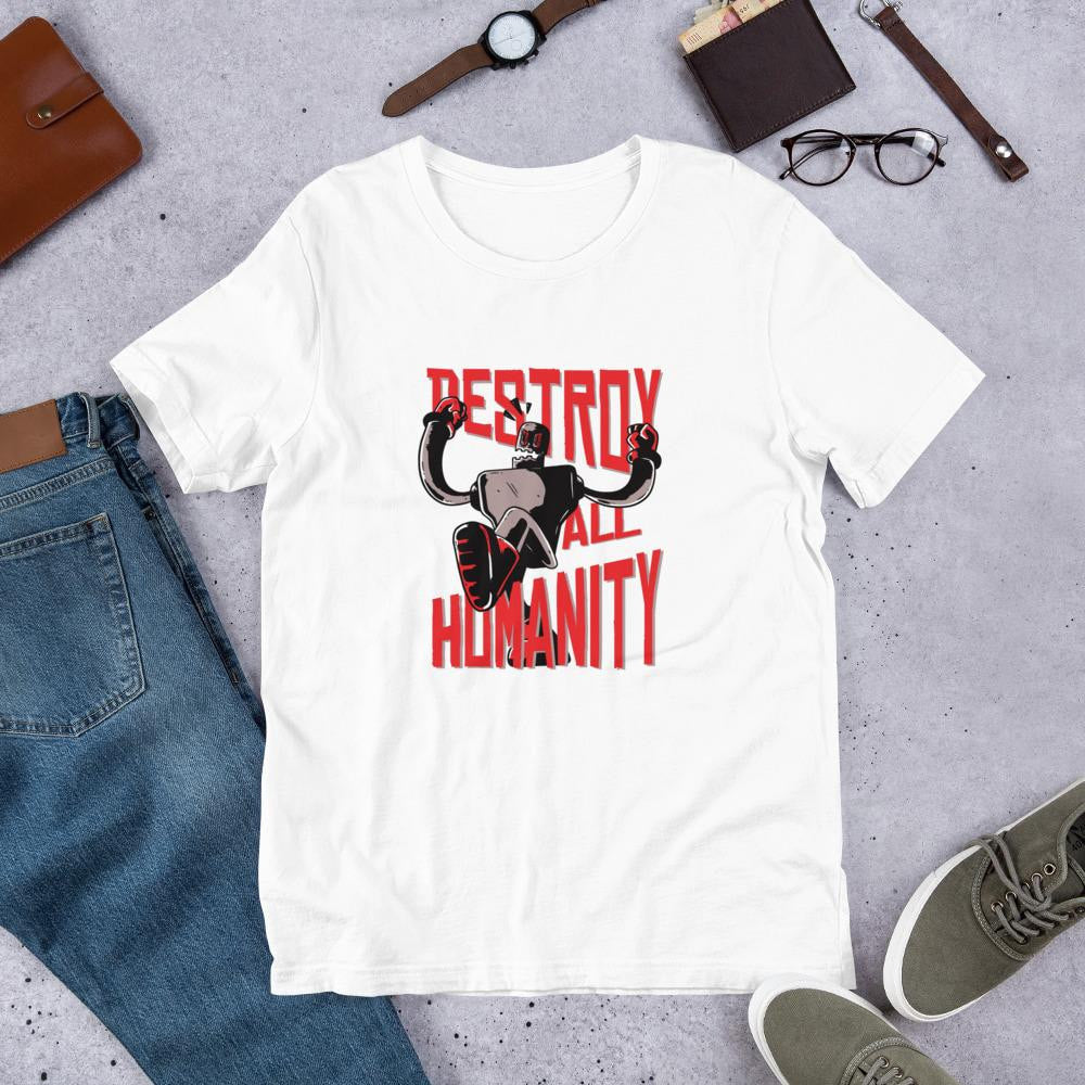 Destroy Humanity Half Sleeve T-Shirt — White
