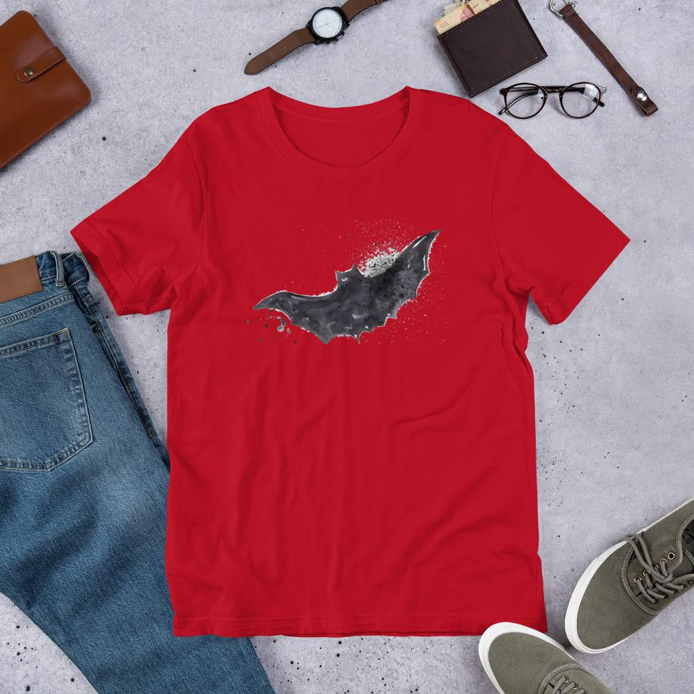 Bat Halloween Unisex Half-Sleeve T-Shirt — Red