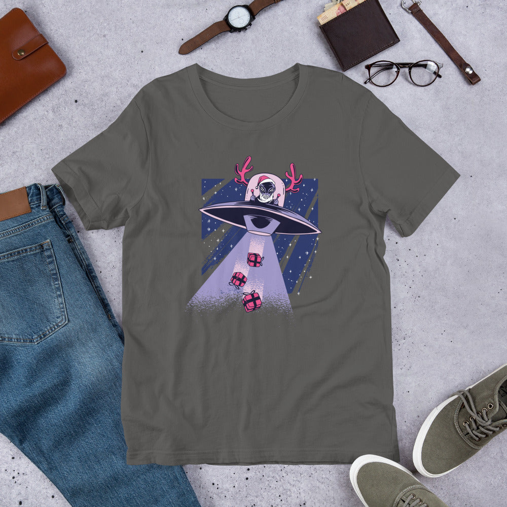 Alien Santa Unisex Half-Sleeve T-Shirt — Asphalt