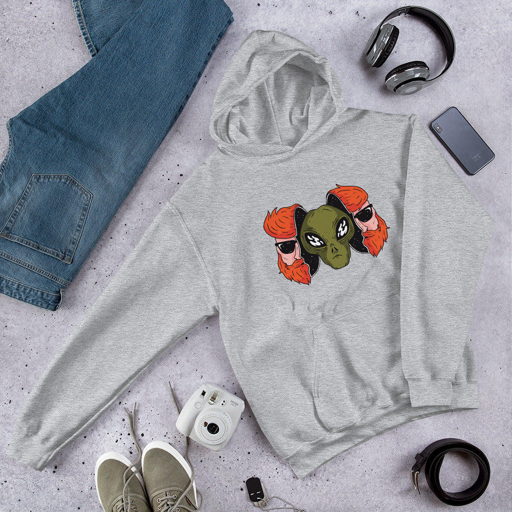 Alien Hipster Unisex Hooded Sweatshirt