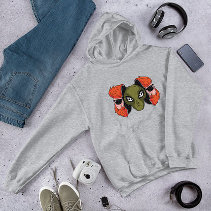 Alien Hipster Unisex Hooded Sweatshirt